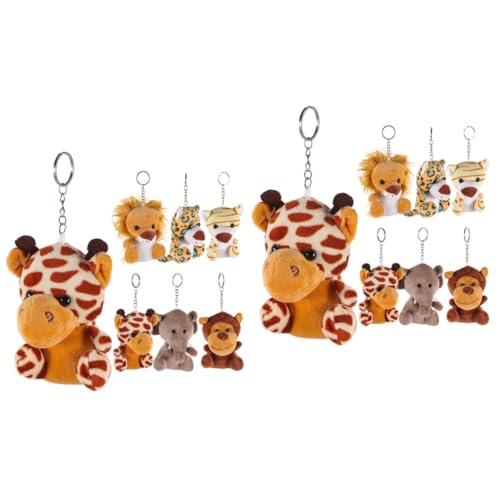 PACKOVE 12 STK Tierspielzeug Plüschtier Minibär Mini-Geldbörsen-Schlüsselanhänger Spielzeuge Affen ausgestopfte Tiere kleine Kuscheltiere Mini-Giraffe-Stofftier Schüttgut Baby Zubehör von PACKOVE