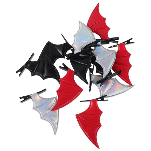 PACKOVE 12 Stück Teiliges Fledermaus Haarspangen PU für Damen Stilvolle Haarschmuck Accessoires für Cosplay Partys und Täglichen Gebrauch und Rot von PACKOVE