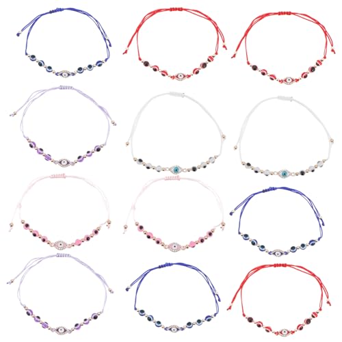 PACKOVE 12 Stück Teiliges Resin Armband mit Bösem Auge Geflochtene Schmuckarmbänder für Frauen Langlebig und Modisch für Freundinnen Mutter Teenager und Besondere Anlässe von PACKOVE