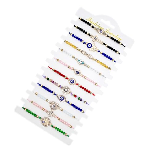 PACKOVE 12 Stück Teiliges Verstellbares Evil Eye Armband aus Premium und Legierung Blaues Schutzarmband mit Knotenverschluss Langlebiger Schmuck für Damen Böser Blick Abwehr von PACKOVE