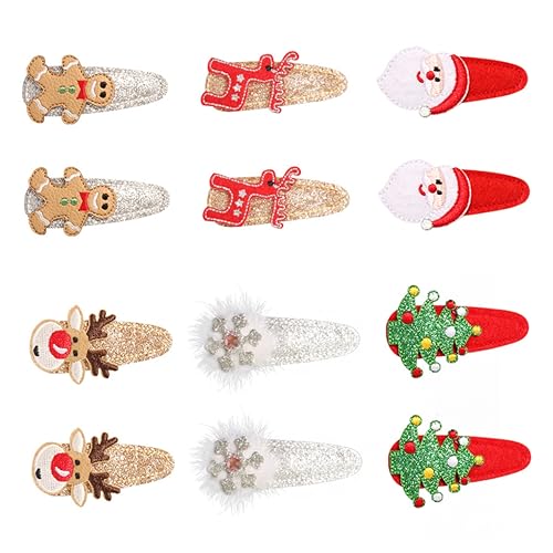 PACKOVE 12 Stück Teiliges Weihnachts Haarspangen Glitzer Haarklammern Festlicher Haarschmuck für Mädchen Party Kostüm Zubehör von PACKOVE