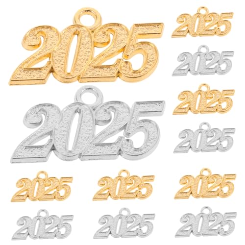 PACKOVE 12 Stück Teiliges Zahlen Anhänger Hochwertige Legierung mit Silber Gold Optik DIY Schmuck Charms für Armband Halskette Ohrringe Schlüsselanhänger Bastelgröße von PACKOVE