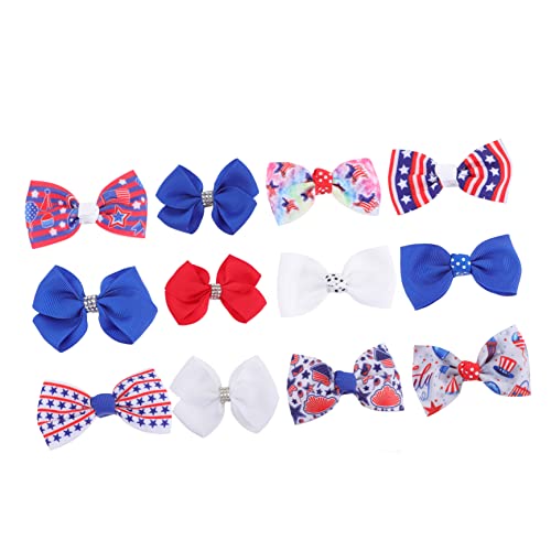 PACKOVE 12St Haarnadel haarschmuck Haarspangen Diademe für Mädchen Schleife Haarspange Schleifen für die Haare Haarklammer Bowknot-Clip Schleife im Haar Flagge Krawatte von PACKOVE