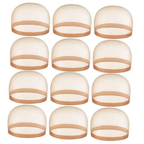 PACKOVE 12stücke Atmungsaktive Spitzenperücken Hüte Elastische Perückennetzkappen Für Damen Und Herren Bequemes Haarnetz Für Halloween Und Kostümpartys Schweißabsorbierend von PACKOVE