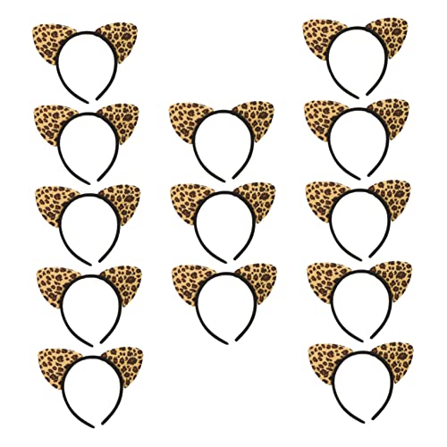 PACKOVE 14st Leopard-katze-ohr-stirnband Haargummis Für Frauen Halloween-teufel-stütze Haarband Für Tierohren Ohren Stirnbänder Tierisches Katzenkostüm Stoff Leopardenmuster Wagen Kind von PACKOVE