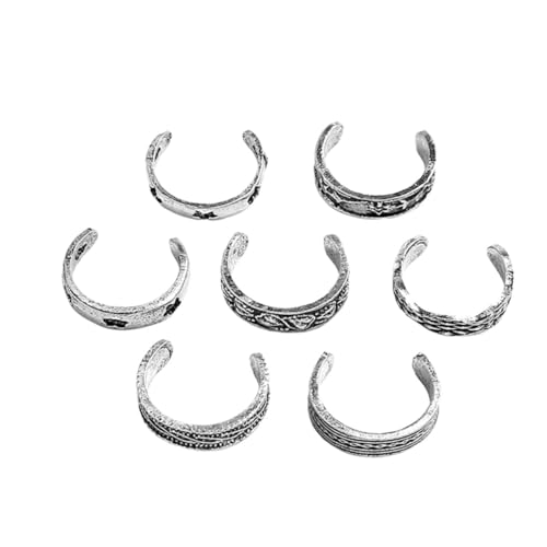 PACKOVE 14stücke Geschnitzter Zehenring Hohler Metall-zehenring Kleiner Zehenring Für Damen in Gold Und Silber von PACKOVE