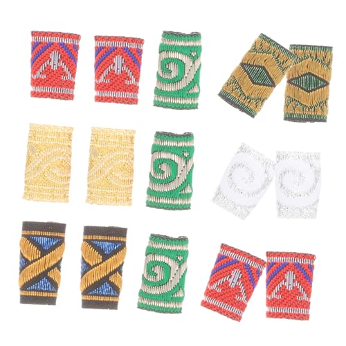 PACKOVE 15 Stück Haarmanschetten Bunte Dreadlocks Ringe aus Stoff Haarflechtringe für Zöpfe und Dekoratives Haar Zubehör für Frauen und Mädchen von PACKOVE