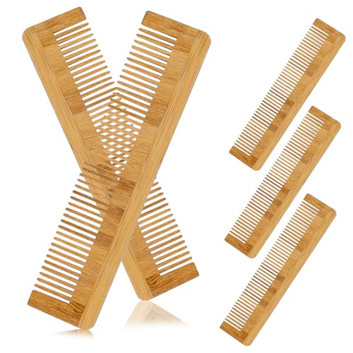 PACKOVE 15 Stück Teiliges Bambus Holzkamm Ergonomisch Geformt Feinzahnig für Sanftes Entwirren Antistatisch Natürliches Material Kopfmassage und Geeignet für Damen Herren und Bartpflege von PACKOVE