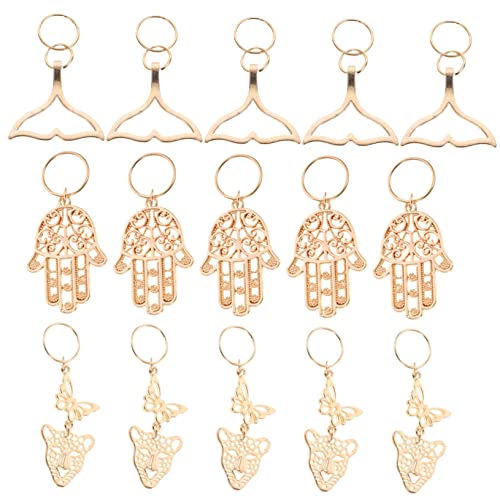 PACKOVE 15 Stück Teiliges Set Haarschmuck für Zöpfe Afrikanische Haarringe mit Verschiedenen Designs für für Besondere Anlässe und Alltag von PACKOVE