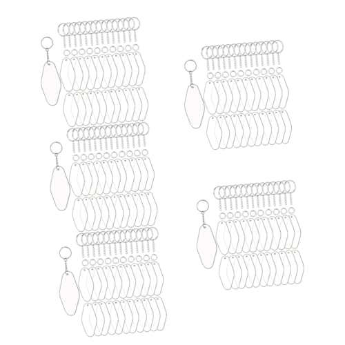 PACKOVE 150 Sätze Schlüsselwort Erkennungsmarken Leeres Schlüsselanhänger-Tag Schlüsselanhänger Für DIY Schlüsselbund Schlüsselanhänger Dekor Schlüsseletikett Für Hotel Dekorationen Acryl von PACKOVE