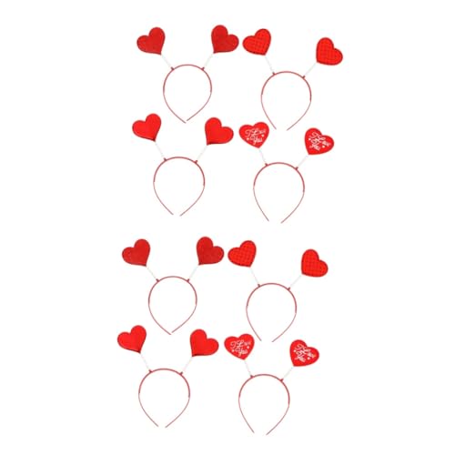 PACKOVE 16 Stk Rotes Herz-stirnband Liebe Herz Haarbänder Valentinstag Herz Stirnbänder Liebes-herz-kopfbopper Valentinstag Haarreifen Amorkopf-bopper Stoff Mädchen Halloween Pailletten von PACKOVE