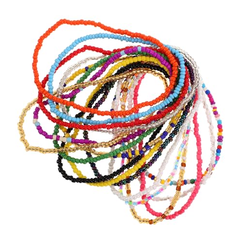 PACKOVE 17 Stück Bunte Handgefertigte Fuß und Handgelenkarmbänder Glasperlen Leicht und Vielseitig für Sommer und Strandoutfits von PACKOVE