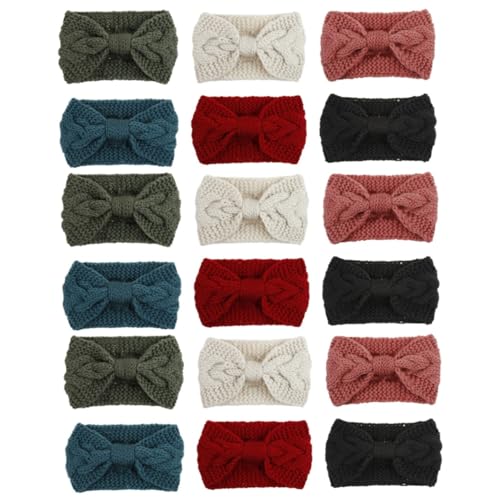 PACKOVE 18 Stk Twist-Strick-Stirnband Haarbänder für Frauen Boho-Haarschmuck Stirnband zum Schminken Boho-Bandana Ohrenwärmer Haarband gestricktes Stirnband Tab Kopfbedeckung Acrylmaterial von PACKOVE