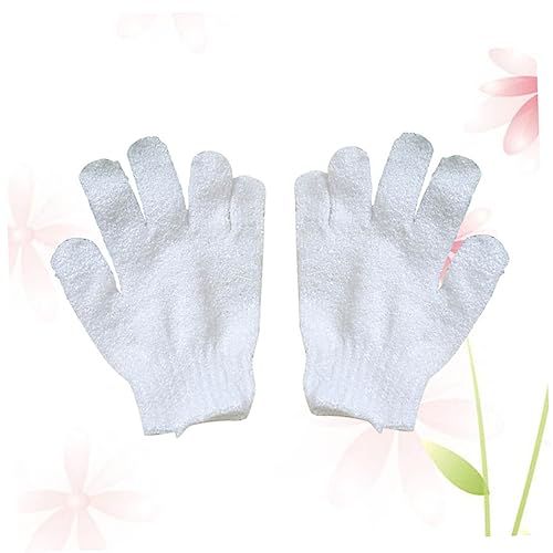 PACKOVE Körperpeeling-handschuhe Mit Fünf Fingern Badehandschuh Schrubber Für Dusche Und Sauna Einheitsgröße Beidseitig Verwendbar Für Männer Und Frauen Weiß von PACKOVE