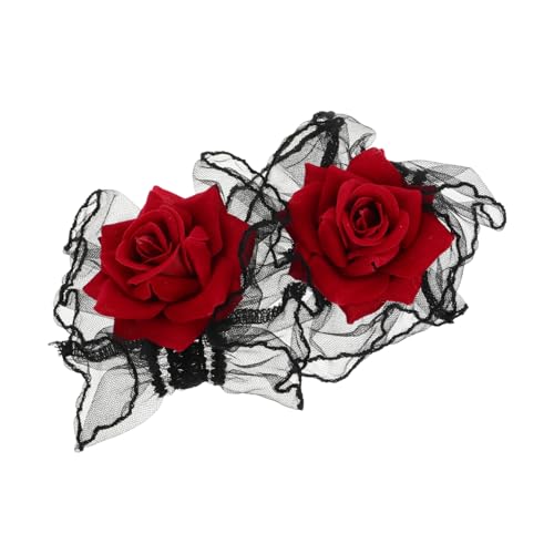 PACKOVE 1Paar Gothic Rüschenmanschette mit Spitze Elastische Armstulpen für Halloween Hochzeiten Teepartys Maskeraden Angenehm zu Anpassbar für Verschiedene von PACKOVE