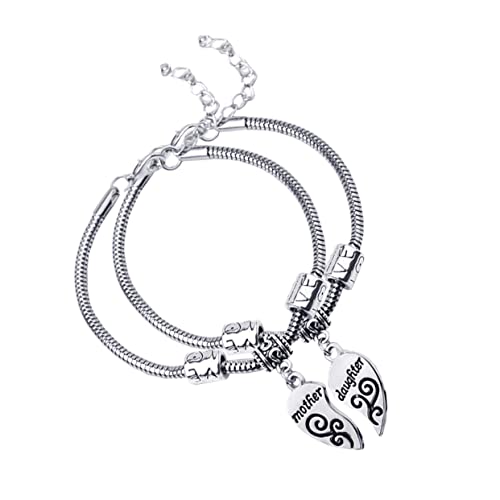 PACKOVE 1Paar Mutter Armbandset Halbherzförmiges Handgelenkschmuck Verstellbare Armketten für Damen Geschenkidee Muttertag Besondere Anlässe Modisches von PACKOVE
