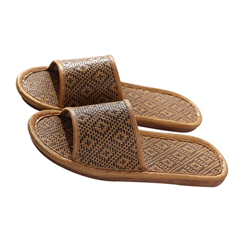 PACKOVE 1Paar Rattan Hausschuhe für Damen Herren Rutschfeste Pantoletten Tpr Rattan Hygienisch für Zuhause Hotel Strand Reisen von PACKOVE