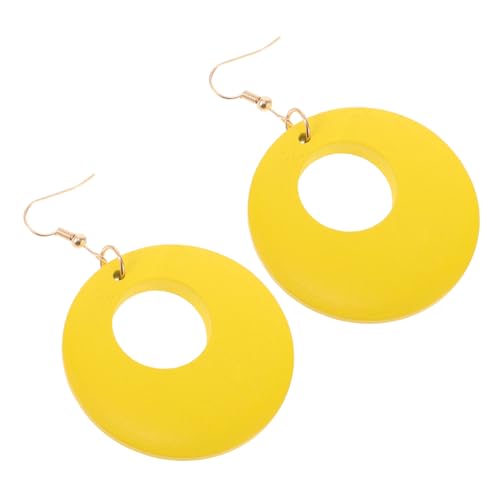 PACKOVE Große Statement Ohrringe für Damen Retro Tropfenohrringe Holz Leichte Geometrische Creolen Modisches Party Schmuckzubehör von PACKOVE