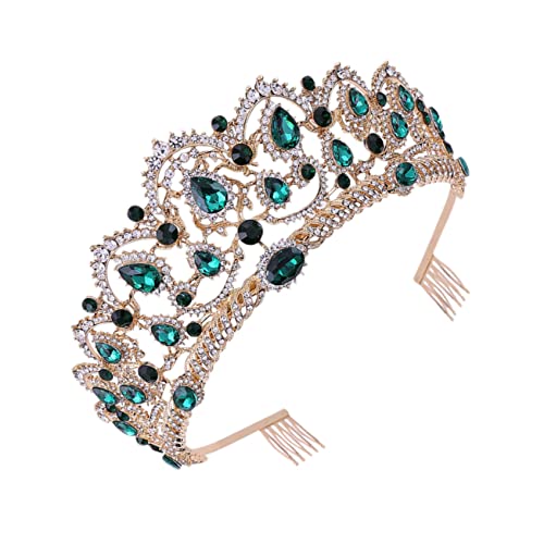 PACKOVE 1Pc Haarschmuck Für Frauen Hochzeit Die Krone Strass Krone Strass Tiara Krone Hochzeit Tiara Krone Hochzeit Haarschmuck Hochzeit Krone Prinzessin Krone Grün von PACKOVE