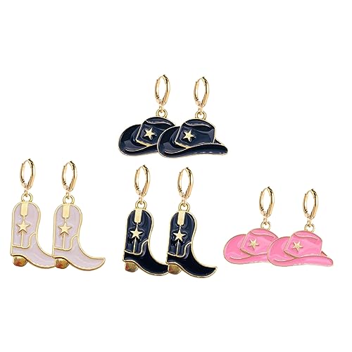 PACKOVE Cowgirl Boot Ohrringe Satz Vintage Damen Schmuck mit Hut und Stiefel Design Legierung Hängende Ohrringe für Partys und Alltag PACKOVE Cowgirl Boot Ohrringe Satz Vintage Damen Schmuck mit Hut und Stiefel Design Legierung Hängende Ohrringe für Partys und Alltag von PACKOVE