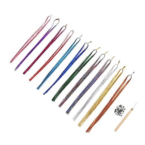 PACKOVE 1satz Bunte Haarsträhnen Für Mädchen Glitzernde Tinsel Stränge Einflechten Farben Häkelnadel Clips Für Partys Und Besondere Anlässe von PACKOVE