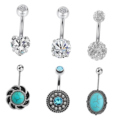 PACKOVE 1Satz Teiliges Bauchnabelpiercing Schmuck mit Nabelringe für Damen Antiallergisch Farbecht für Besondere Anlässe von PACKOVE