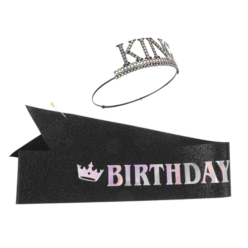 PACKOVE Männer Geburtstag Party Zubehör Satz König Krone Schärpe Dekoration für Geburtstagsfeiern Vielseitig Einsetzbar für Männer von PACKOVE