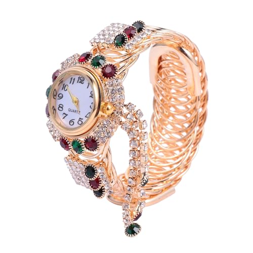 PACKOVE 1Stk Armbanduhr Charm-Armbänder Diamantuhren für Damen Geschenke für kleine Geschenke Weihnachtssto Modeuhr für Mädchen Legierungsuhr Anschauen einstellen Goldene Uhr Quarzuhren von PACKOVE
