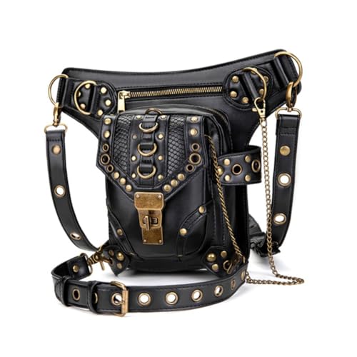 PACKOVE 1stück Vintage Punk Style Frauen Umhängetasche Fanny Pack Retro Crossbody Bag Für Freizeit Sport Und Reisen Aus Pu Ausreichend Platz Für Essentials von PACKOVE