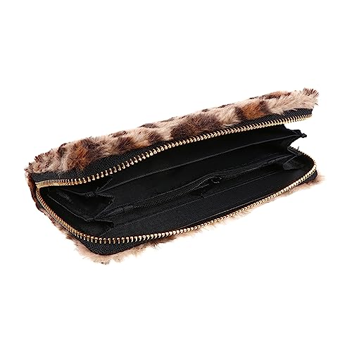 PACKOVE 1Stk Geldbörse Kosmetiktasche Leopard lagerung Beutel Kulturbeutel für Damen für unterwegs Make-up-Taschen Telefon Brieftasche Plüschtaschenaufbewahrung Handtasche von PACKOVE