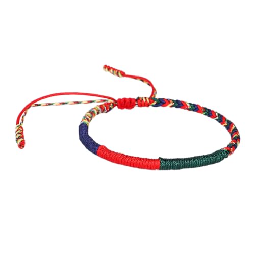 PACKOVE 1stk Rote Armbänder Für Damen Perlenarmband Vierfarbiges Armband Handgestricktes Armband Fußkettchen Für Frauen Perlenarmbänder Handschlaufe Fräulein Tibetisch von PACKOVE