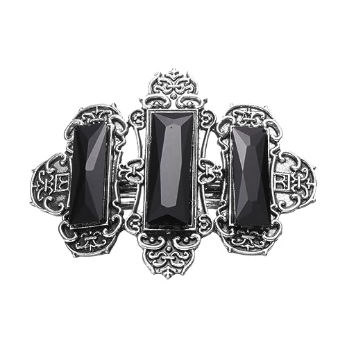 PACKOVE 1Stück Haarspange Mit Kristallen Stilvolle Pferdeschwanz Clips Für Damen Eleganter Haarschmuck Silber Und Schwarz Für Partys Und Langlebiges Material von PACKOVE