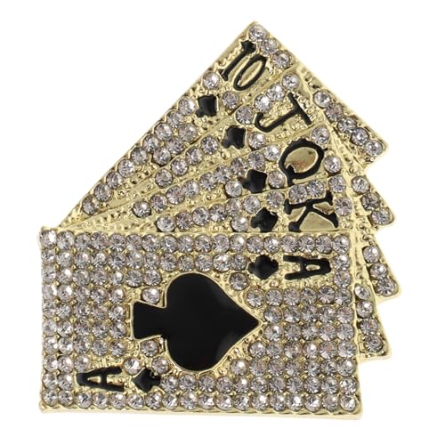 PACKOVE 1Stück Kreative Spielkarten Brosche Hip Hop Dekorative Kleidung Pin für Damen Herren Exquisites Design für Anlässe Leicht Komfortabel von PACKOVE