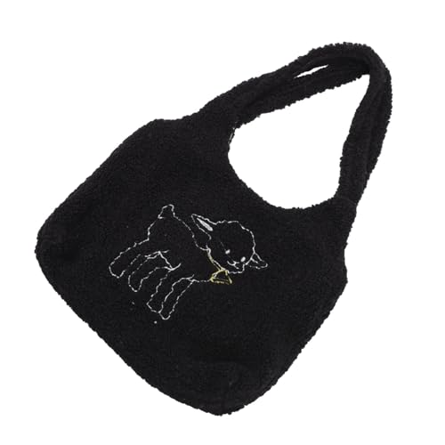 PACKOVE 1Stück Stylische Flauschige Umhängetasche für Damen Große Kapazität Faltbare Aufbewahrung für Arbeit Schule und Shopping Kunstfell Casual Handtasche von PACKOVE