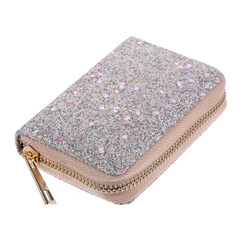 PACKOVE 1stk Geldbörse Brieftaschen Aus Leder Kleine Brieftasche Mit Reißverschluss Glitzer-Clutch Kartenhalter Für Damen Portemonnaie Münzbeutel Mädchen Pu Geschäftskartenhalter Fräulein von PACKOVE