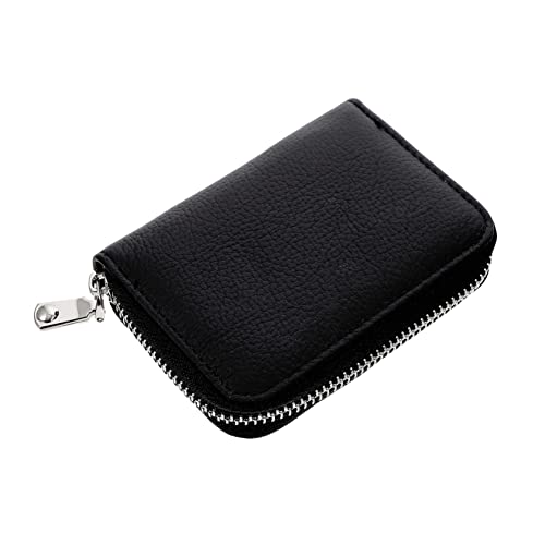 PACKOVE 1stk Geldbörse Schwarze Handtasche Schwarzes Portemonnaie Brieftasche Für Karten Schlüsselbund Bunte Handtasche Kartenetui Männer Und Frauen Klipp Echtes Leder Mehrere Steckplätze von PACKOVE