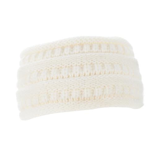 PACKOVE 1Stk gestrickte Mütze Mädchen-Stirnband gestricktes Haarband Haare häkeln Tiara Haarbänder warme Kopfbedeckung warmes Haarband Twist schmücken leerer Zylinder Fräulein Acryl Weiß von PACKOVE