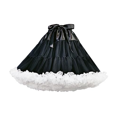 PACKOVE 1stk Netztasche Frauen Unterrock Tüll Rock Petticoat Für Frauen Mädchen Tutu Halbe Slips Röcke Rockpetticoat Ohne Knochen Kurze Röcke Tüllrock Damen Kleid Gittergewebe Weiß Lolita von PACKOVE