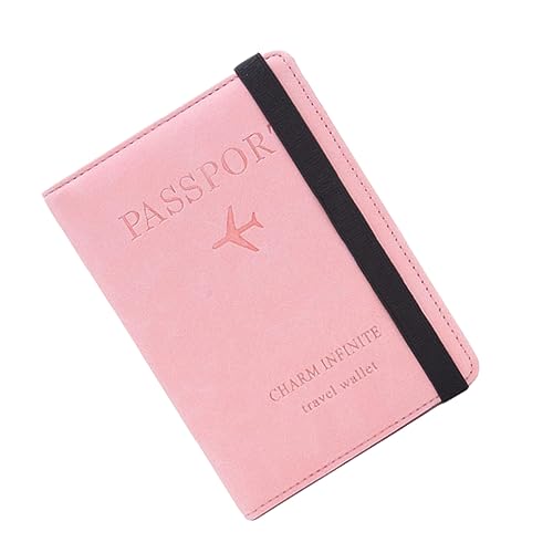 PACKOVE 1Stk RFID-Geldbörse büroartikel bürobedarf id Badge Holder Reisepasshalter Card Holder Geldbörsen Slim Wallet Passinhaber Reisepass Brieftasche Multifunktion Lederwaren Damen Rosa von PACKOVE