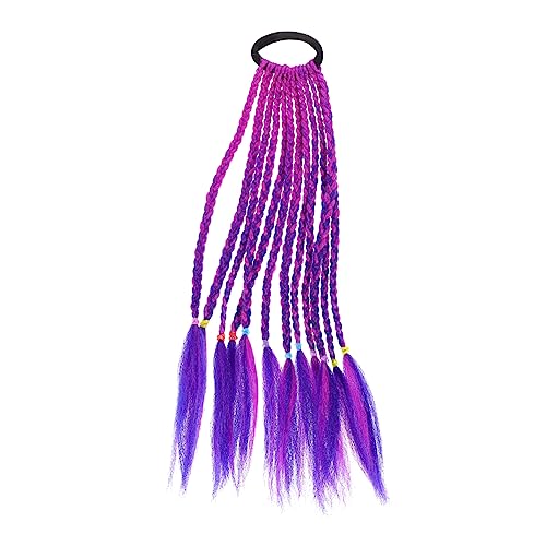 PACKOVE 1stk Perücke Kinder Dekor Braid Elastische Band Kinderfoto-requisite Geflochtener Kopfschmuck Regenbogen Haar Z? Haarschmuck Tiara Bunt Hochtemperaturdraht Pferdeschwanz Violett von PACKOVE