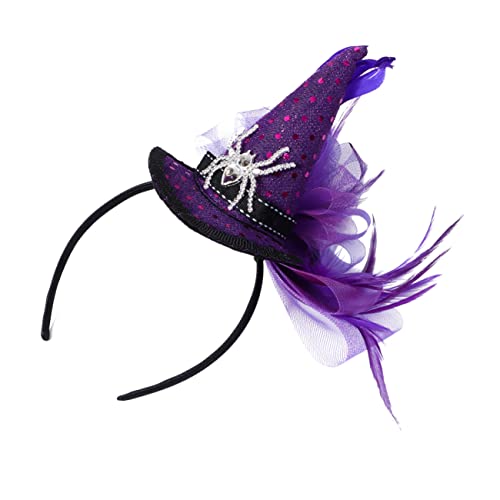 PACKOVE 1stk Spinnenhexe Kinderstirnband Hut Für Kinder Halloween-haarspange Lila Haargummis Halloween-foto Halloween-haarreifen Mini-hut Violett Stirnband Aus Kunststoff Zylinder Cosplay von PACKOVE