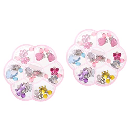 PACKOVE 2 Kisten Ohrclips für Kinder Ohrhänger für Kinder klare Ohrstecker ohrringe Ohrschmuck für Mädchen Ohrclips für Mädchen Koreanische Version schmücken Geschenkpackung Plastik von PACKOVE