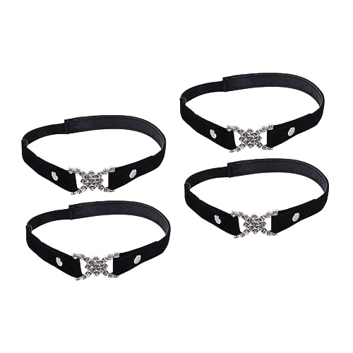 PACKOVE 2 Paar Lose Riemchen Für High Heels Elastische Fesselriemchen Strass Verziert Abnehmbar Wildleder Schwarz Langlebig Für Damen von PACKOVE