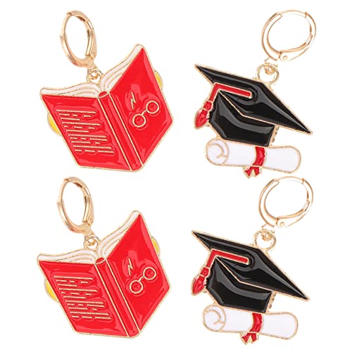 PACKOVE 2 Paare Abschluss Ohrringe Dangle Ohrhänger mit Kreativen Abschlussmuster Leichte Graduation Drop Earrings für Abschlussfeier von PACKOVE
