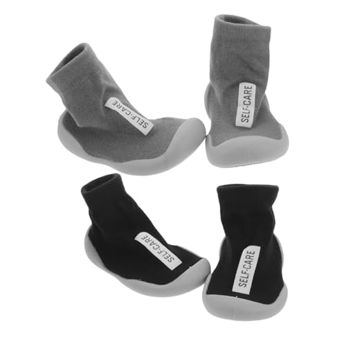 PACKOVE 2 Paare Atmungsaktive Laufsocken Schuhe Weiche Rutschfeste Krabbelschuhe für Jungen und Mädchen Leichte Weiche Sohlen Junge Mädchen Erste Lauflernschuhe Innen und Außentragen von PACKOVE