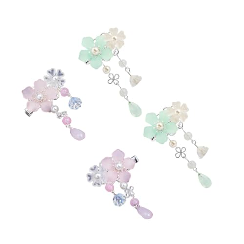 PACKOVE 2 Paare Chinesische Antike Haarklammern Blumenförmig Haarschmuck Leichte Haarnadeln für Kleine Mädchen Traditionelle Kopfbedeckung Süßes Design in Hellblau und Rosa Geeignet für von PACKOVE
