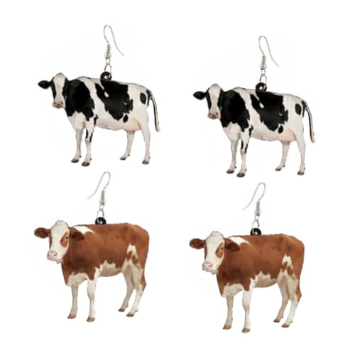PACKOVE 2paare Kuh Ohrringe Für Frauen Tropfenohrringe Kreative Cartoon-tierohrringe Aus Acryl Leicht Und Langlebig Passend Für Mädchen Und Teenager-mädchen von PACKOVE