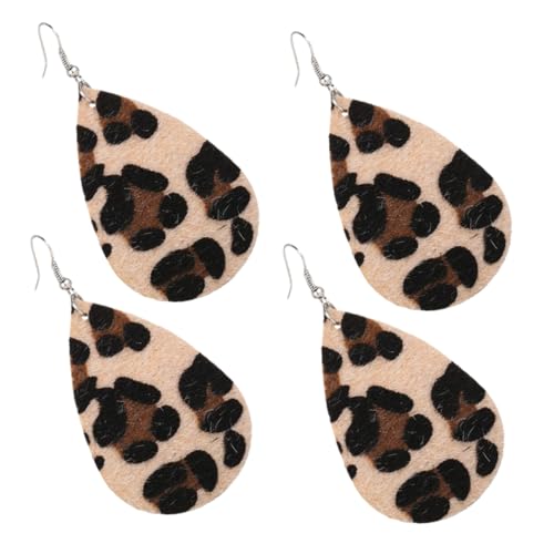 PACKOVE Leopardenmuster Tropfenohrringe PU Damen Ohrhänger Ethnischer Schmuck Leicht Praktisch Vielseitige Accessoires für von PACKOVE
