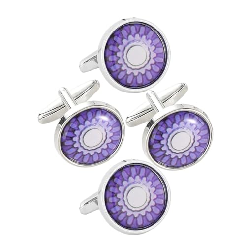 PACKOVE 2paare Manschettenknöpfe Für Herrenhemden Mit Blumenmotiv Runde Knöpfe Für Umschlagmanschetten Geeignet Für Hochzeiten Geschäftstreffen Und Partys von PACKOVE