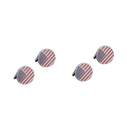 PACKOVE 2 Paare Manschettenknöpfe mit amerikanischer Flagge Amerikanische Flagge Manschettenknöpfe USA Flagge Ärmelknöpfe Manschettenknöpfe mit Hemddekor Manschettenknöpfe für Hemden PACKOVE 2 Paare Manschettenknöpfe mit amerikanischer Flagge Amerikanische Flagge Manschettenknöpfe USA Flagge Ärmelknöpfe Manschettenknöpfe mit Hemddekor Manschettenknöpfe für Hemden von PACKOVE